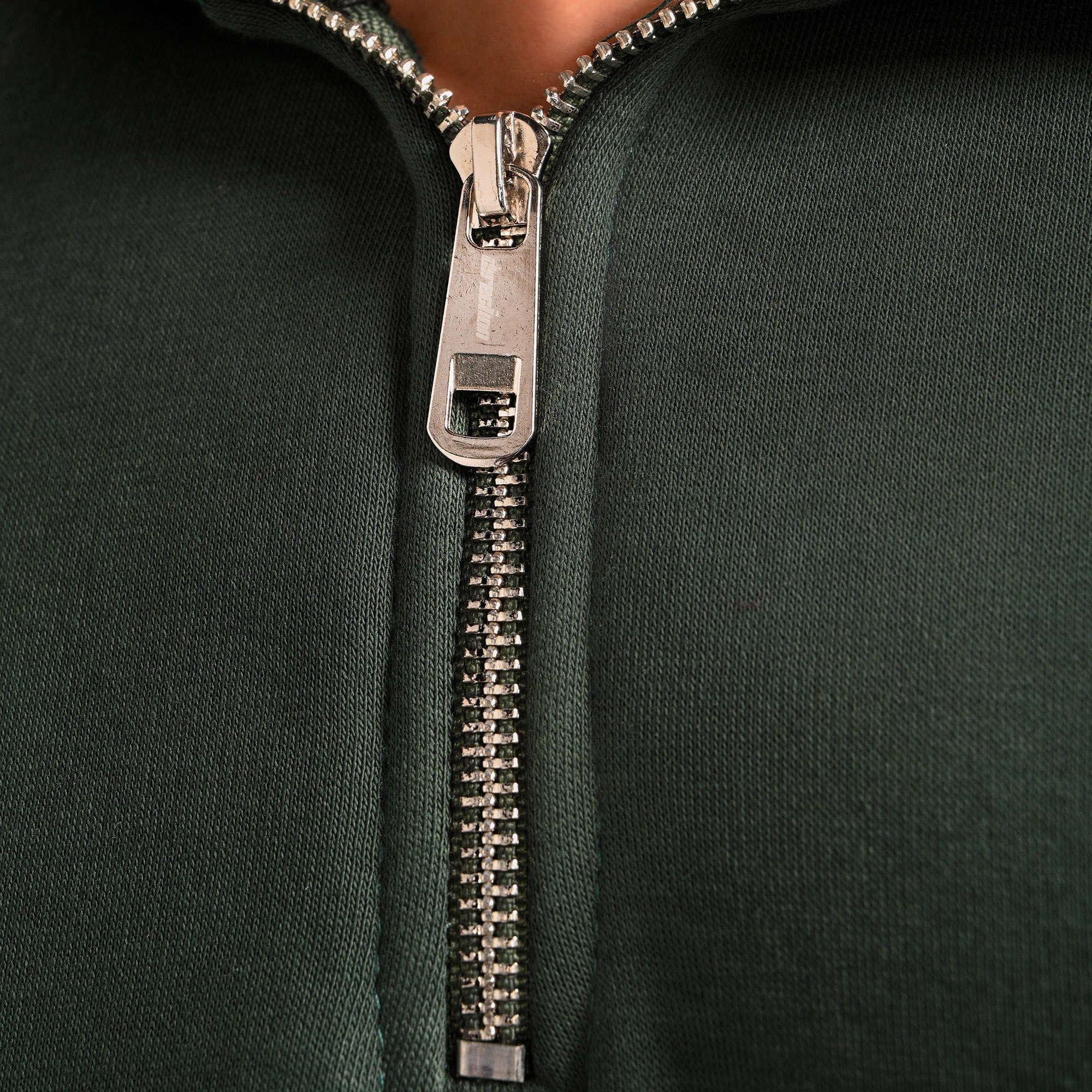 Unisex Dark olive green Quarter-Zip