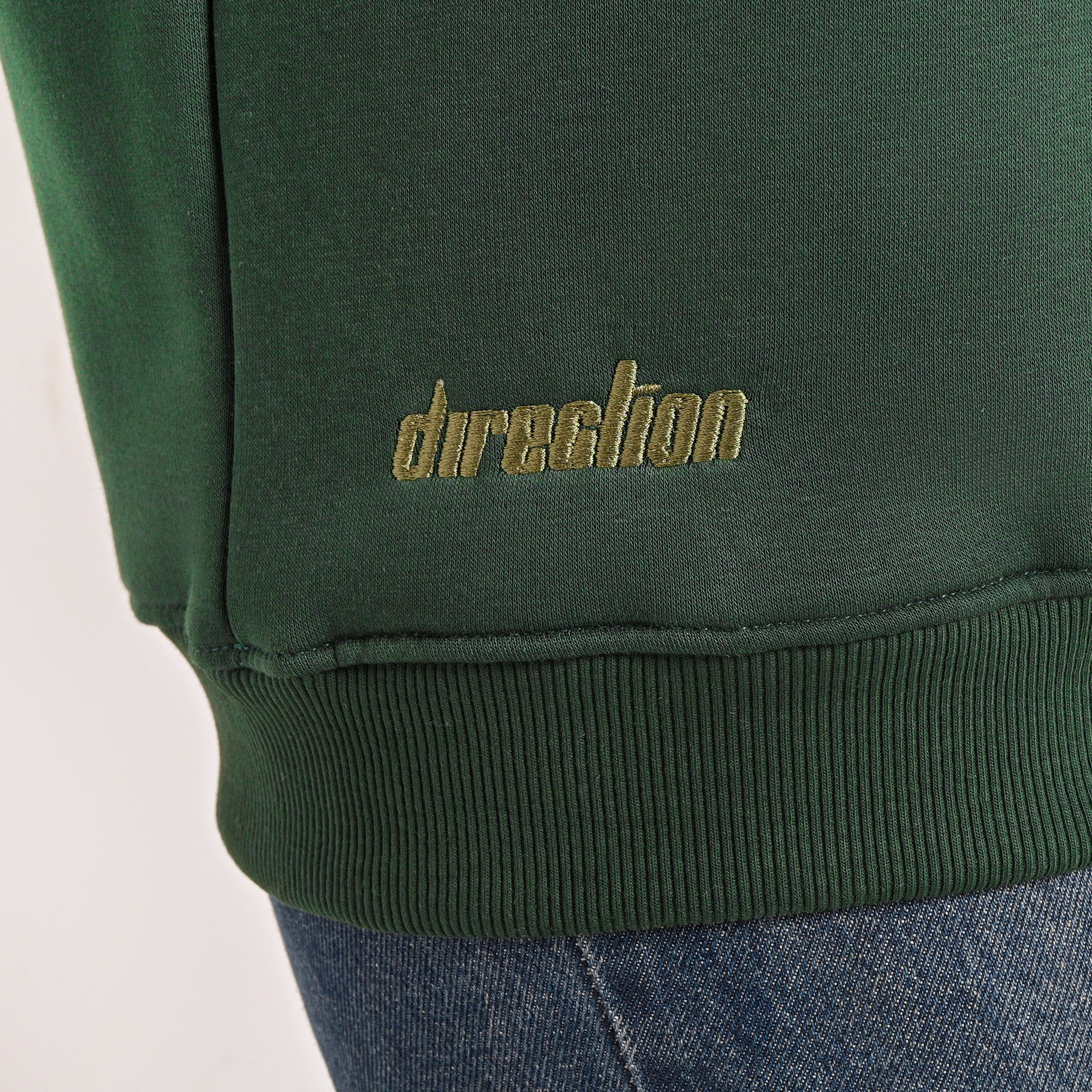 Unisex Dark olive green Quarter-Zip