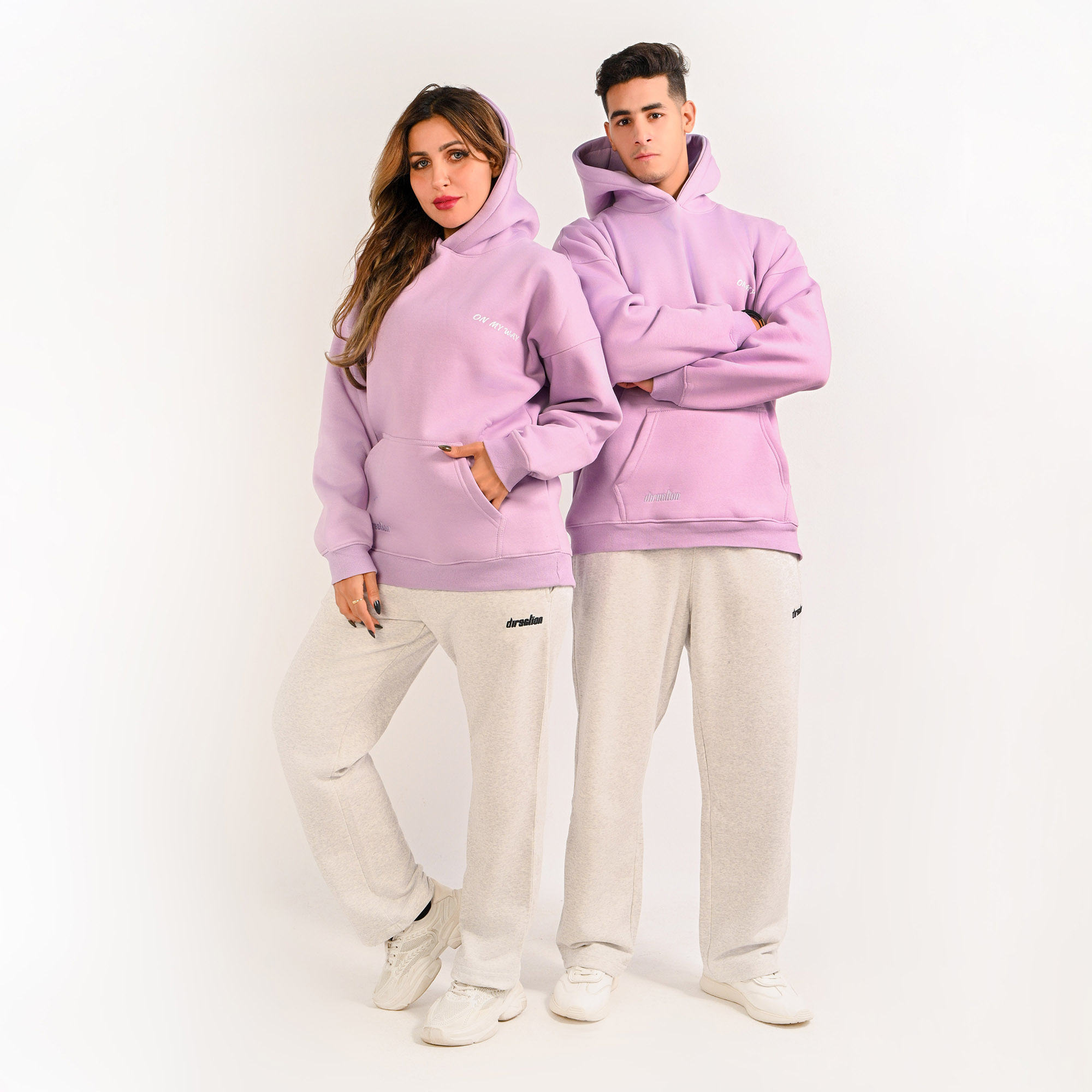 On my way- unisex lavender hoodie - صورة إضافية