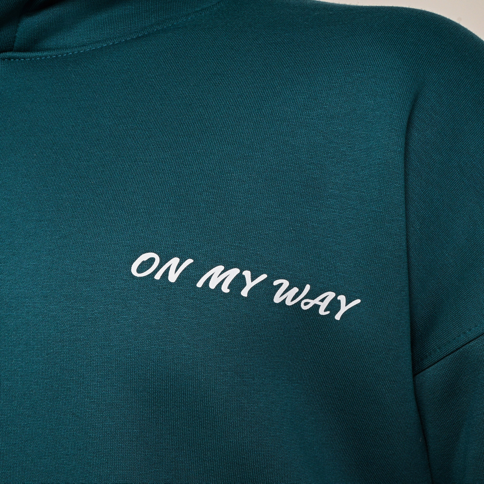 On my way- unisex dark teal hoodie