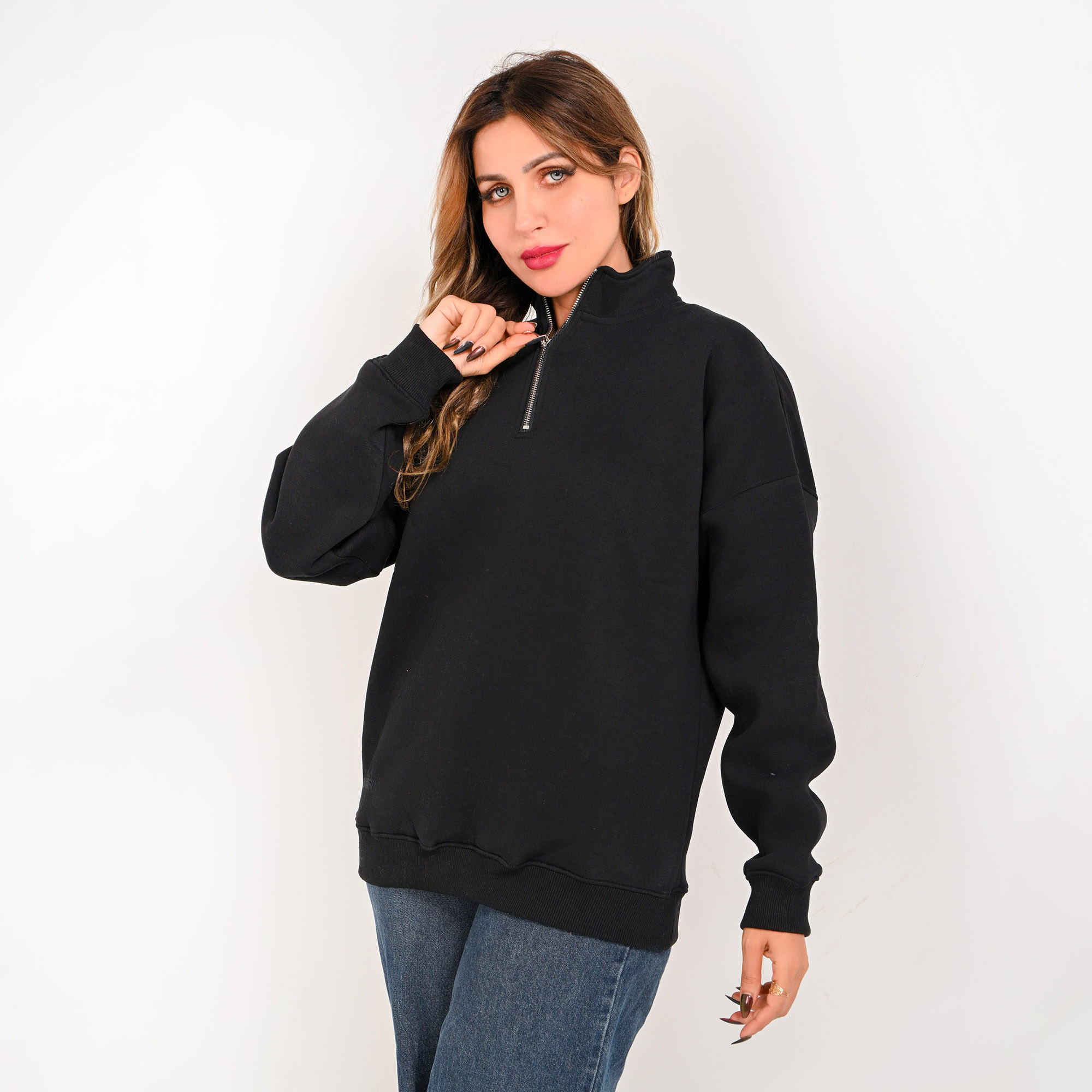 Unisex Black Quarter-Zip
