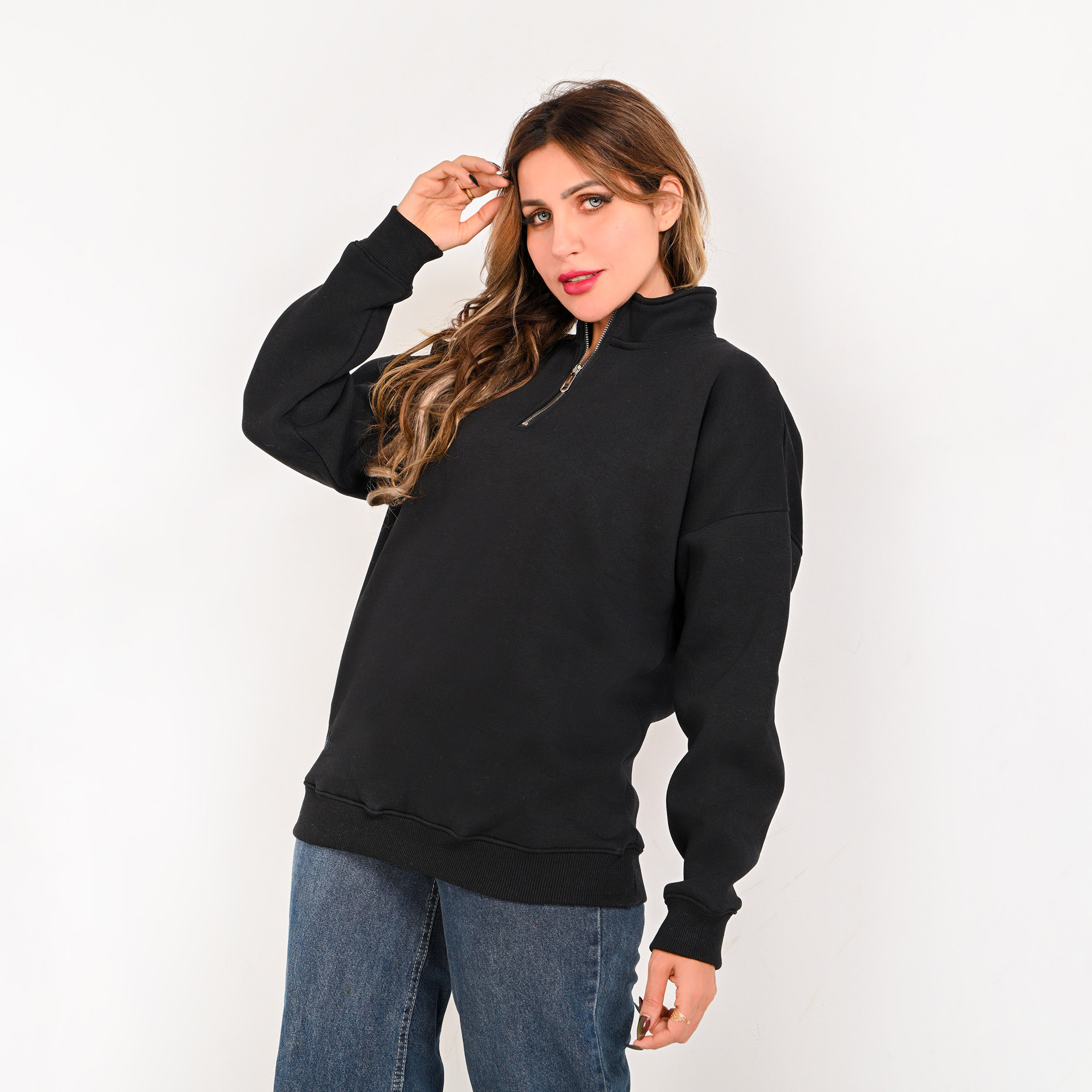 Unisex Black Quarter-Zip