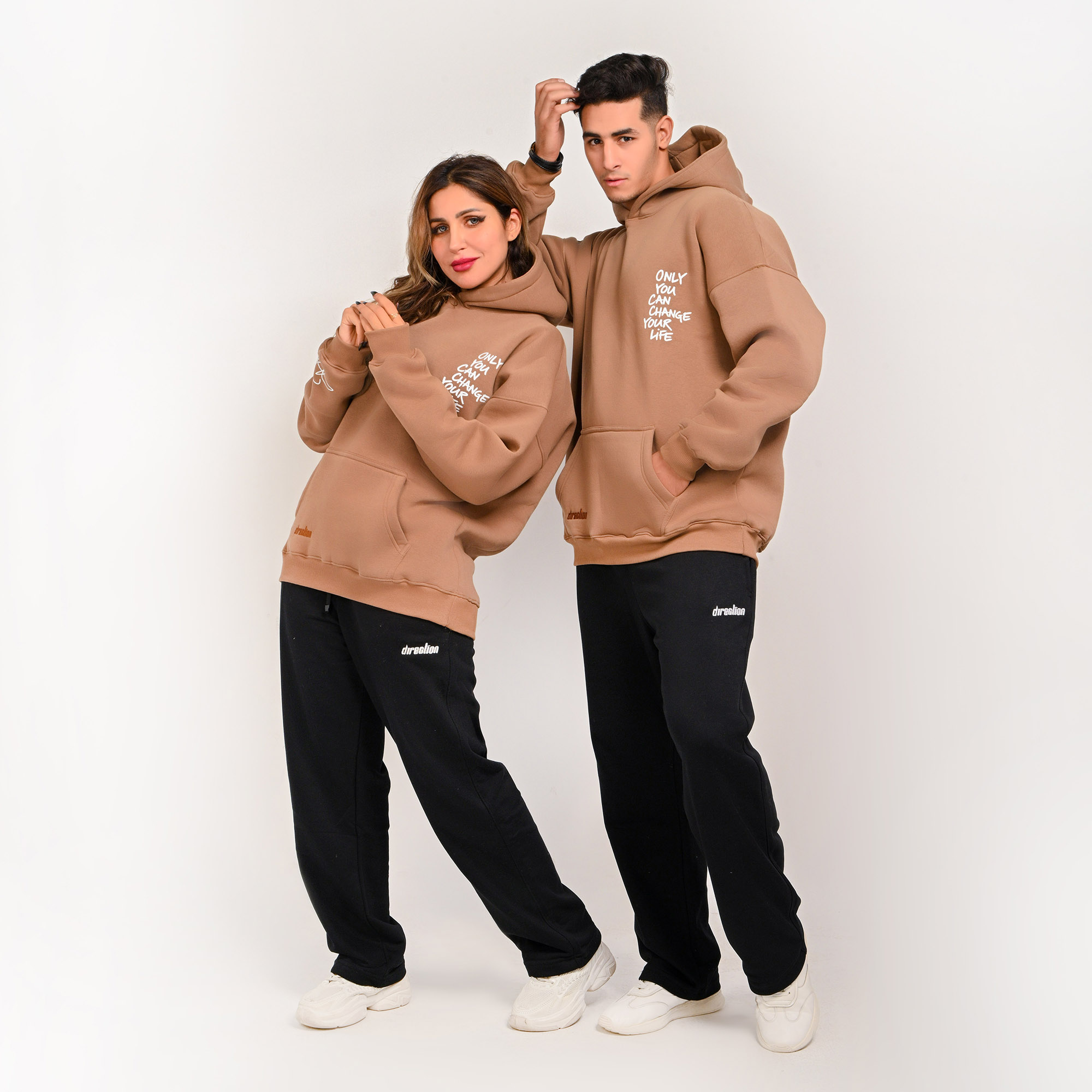 Only you can change your life-unisex mocha brown hoodie