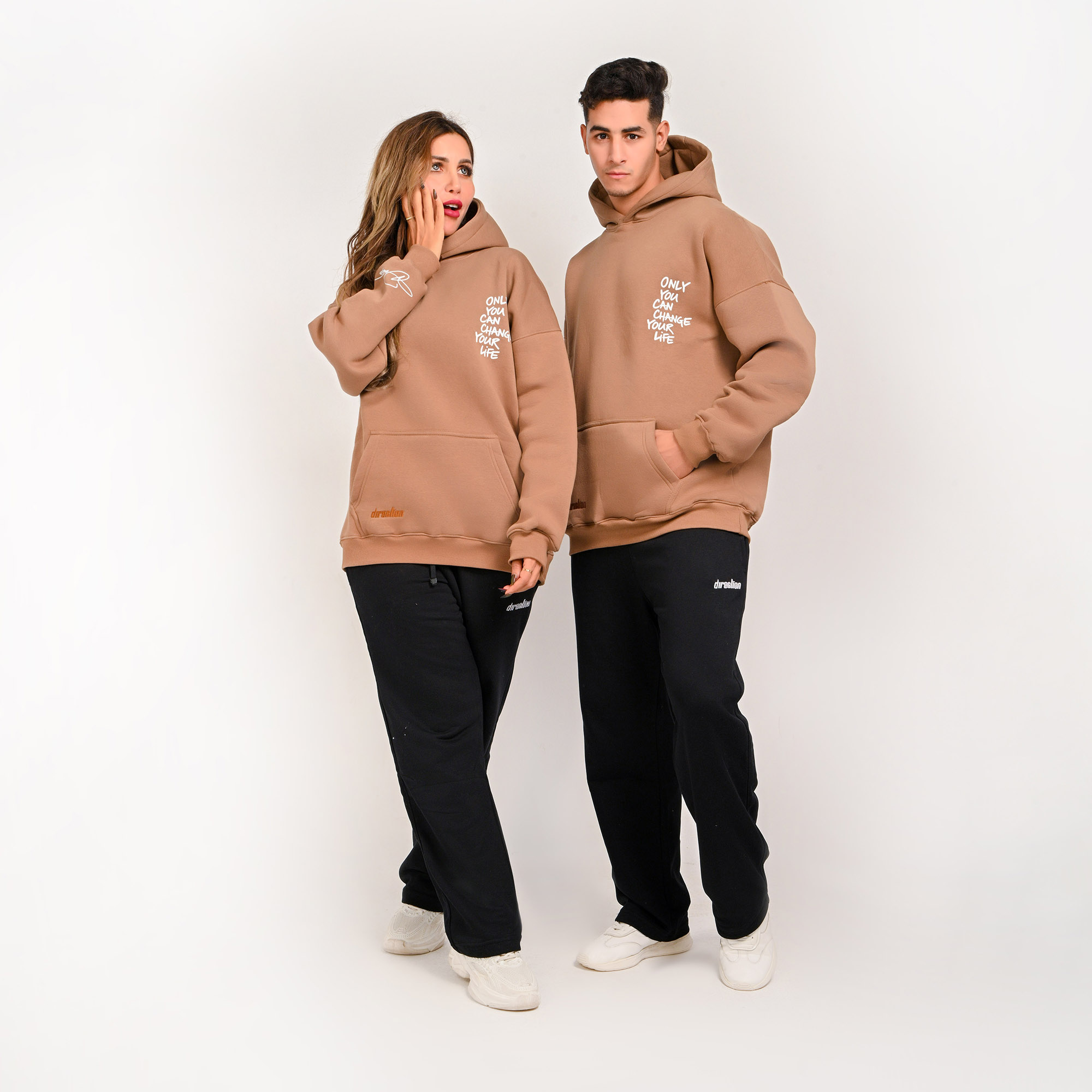 Only you can change your life-unisex mocha brown hoodie