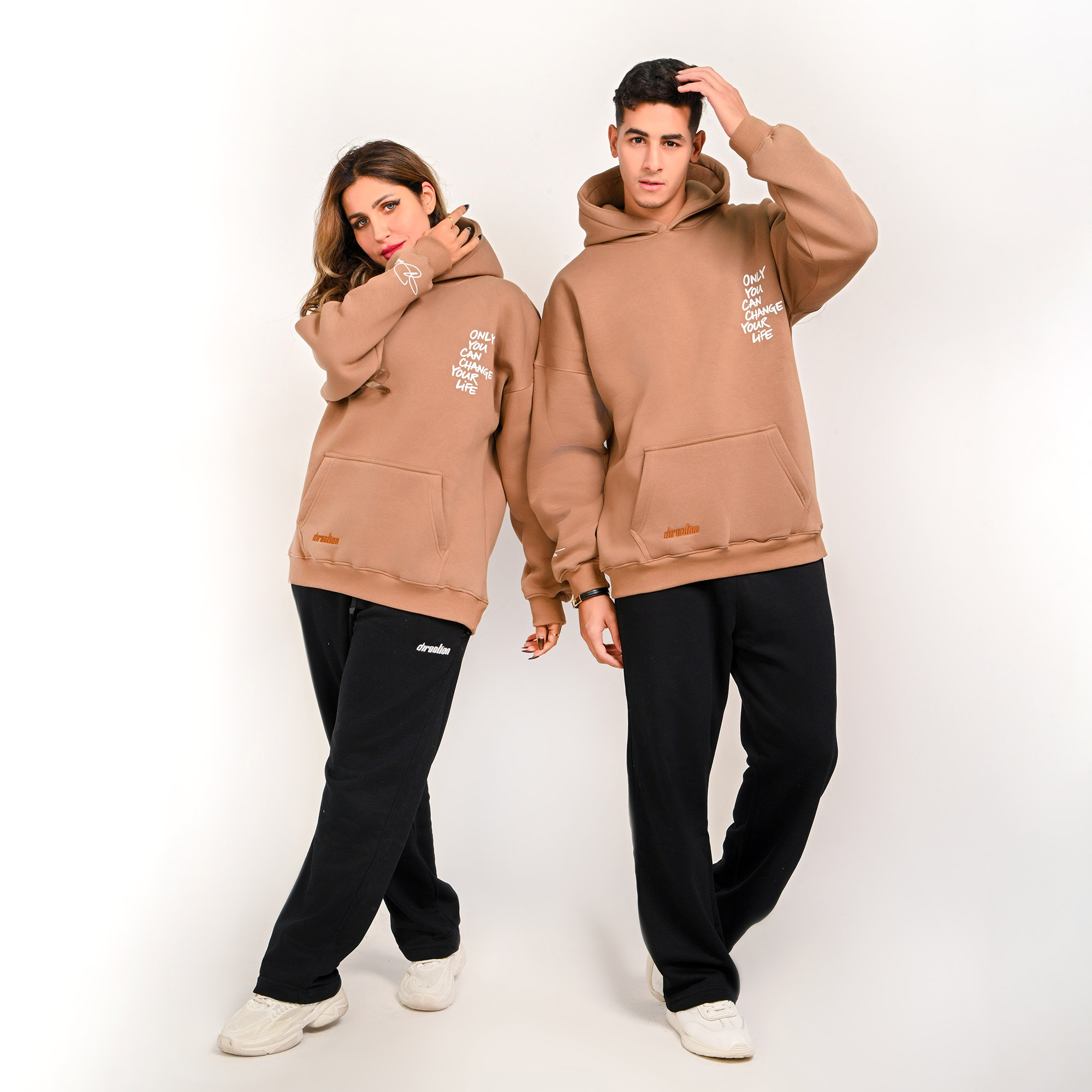 Only you can change your life-unisex mocha brown hoodie