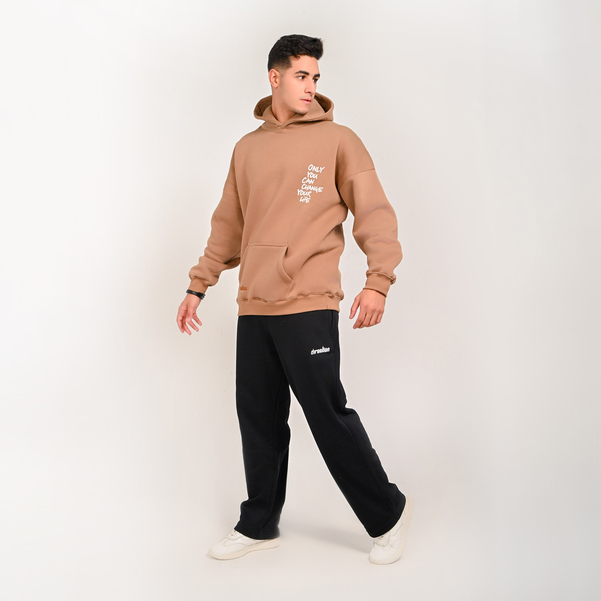 Only you can change your life-unisex mocha brown hoodie