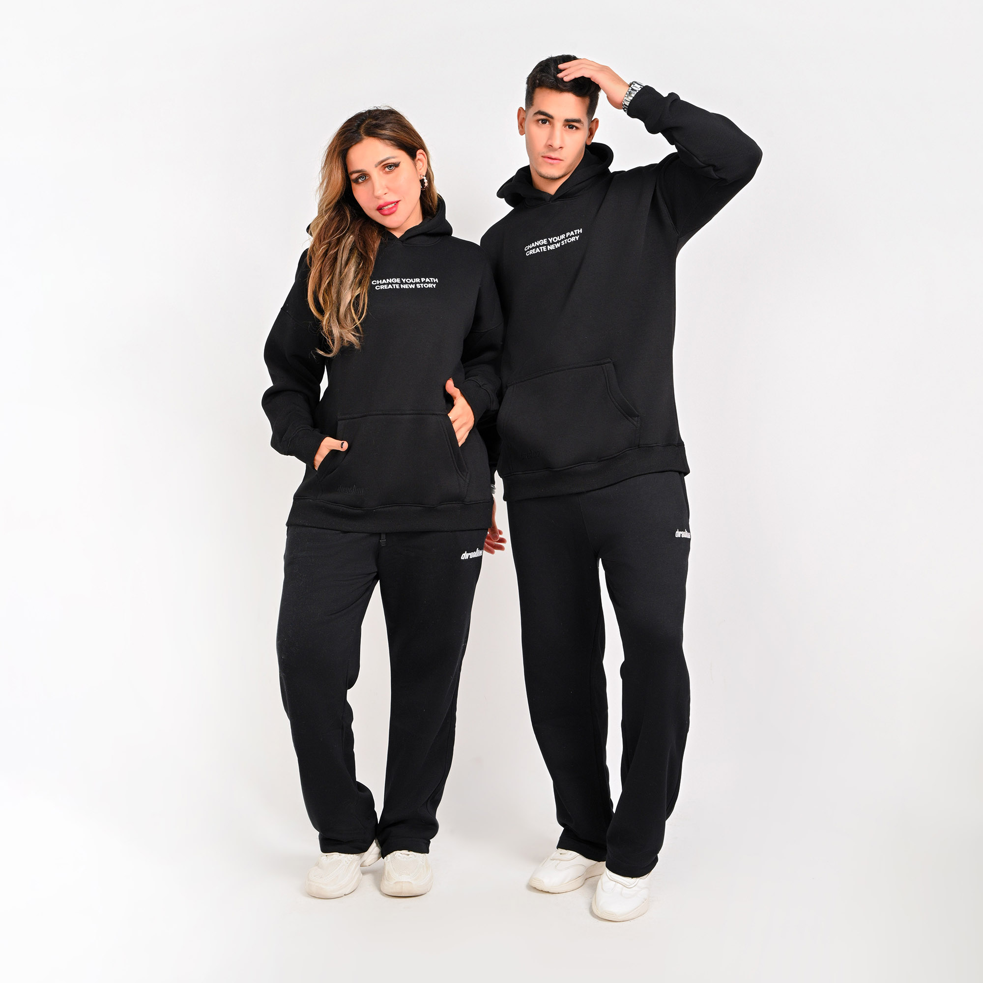 Change your path-unisex black hoodie