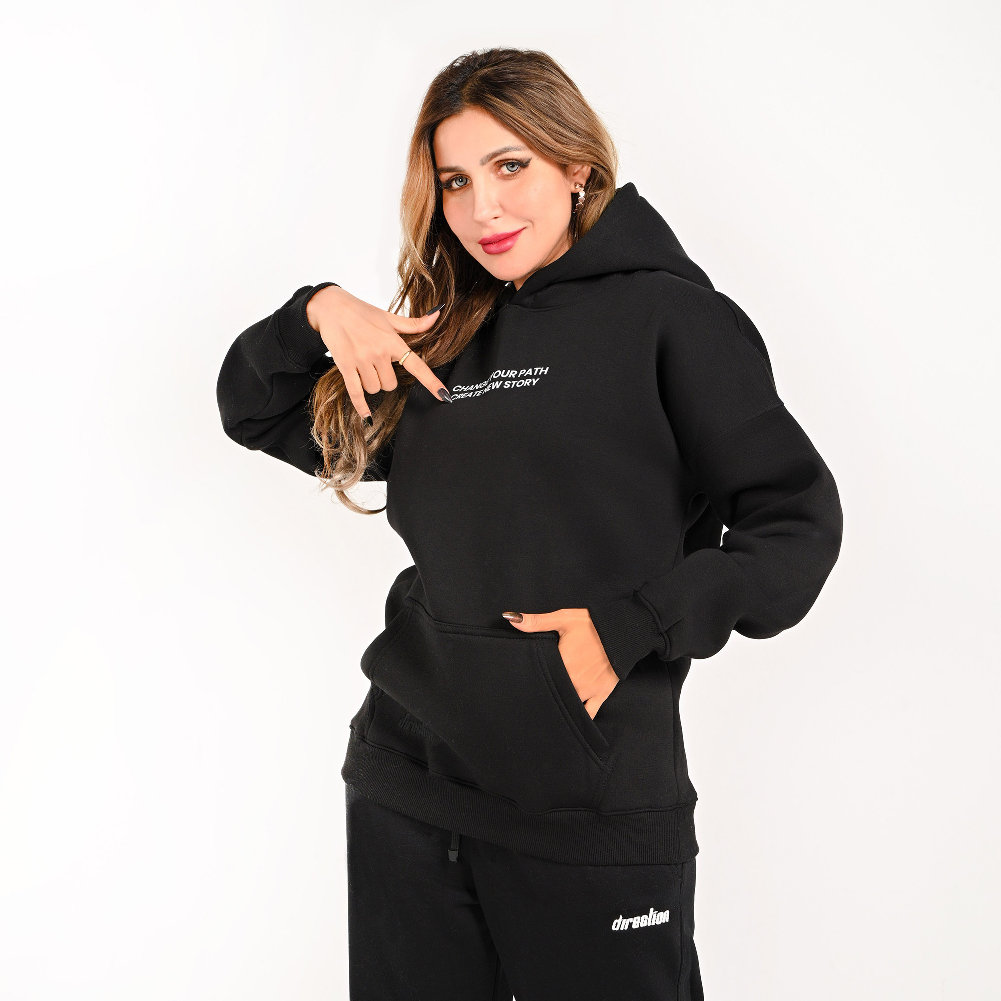 Change your path-unisex black hoodie