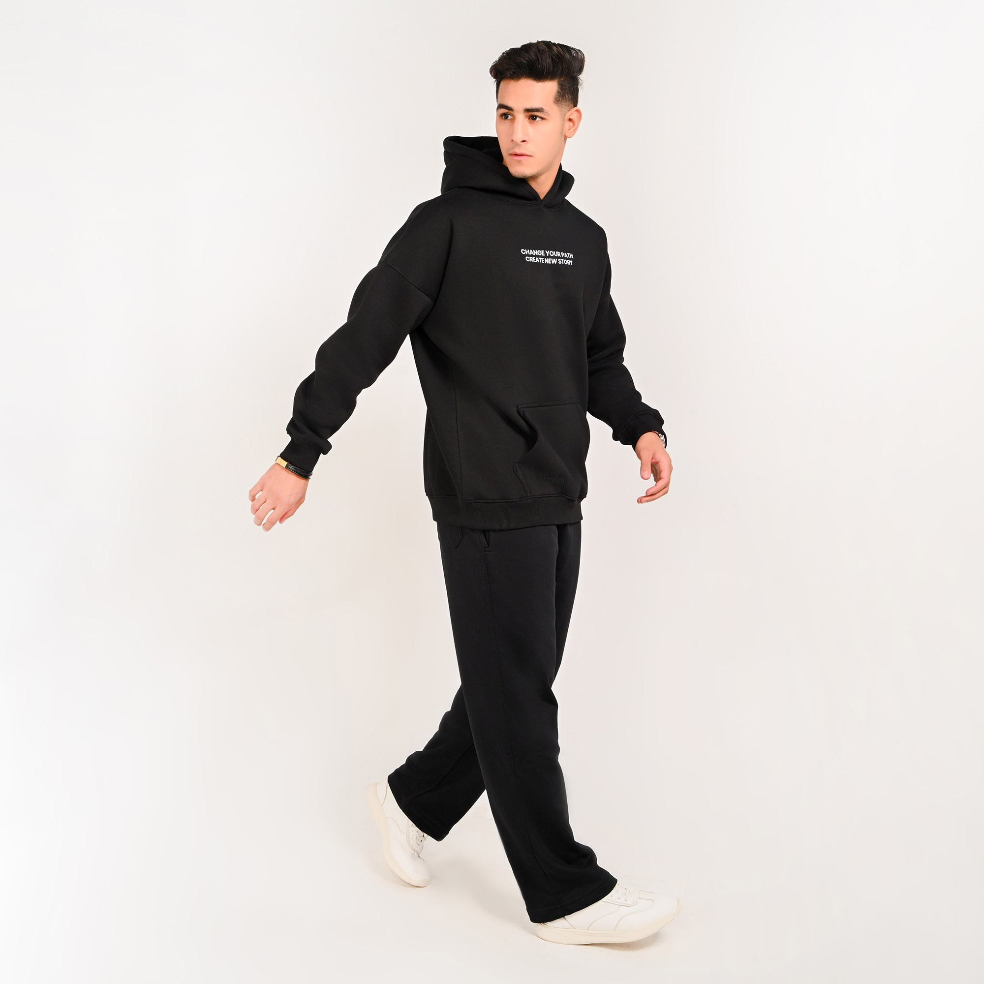 Change your path-unisex black hoodie