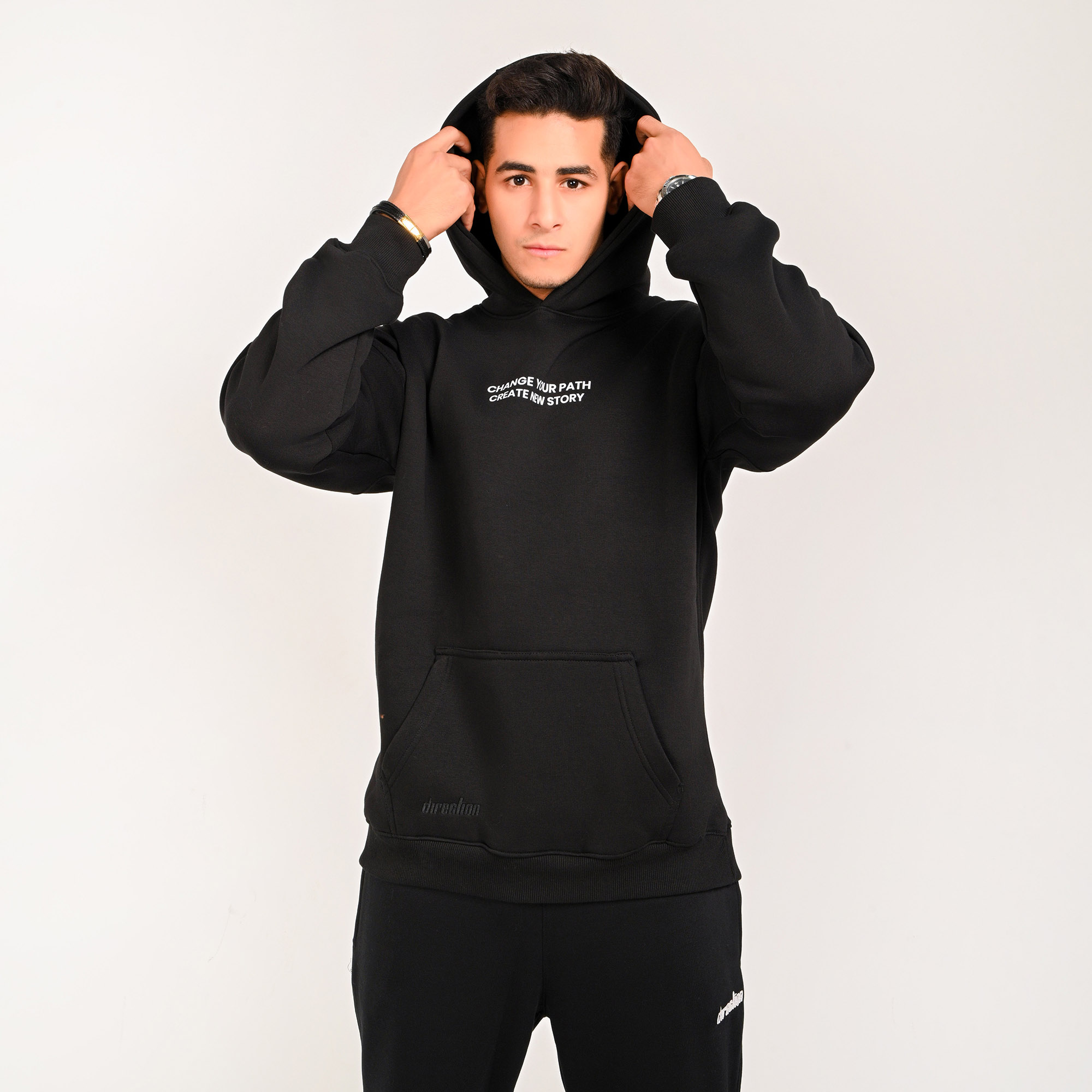 Change your path-unisex black hoodie