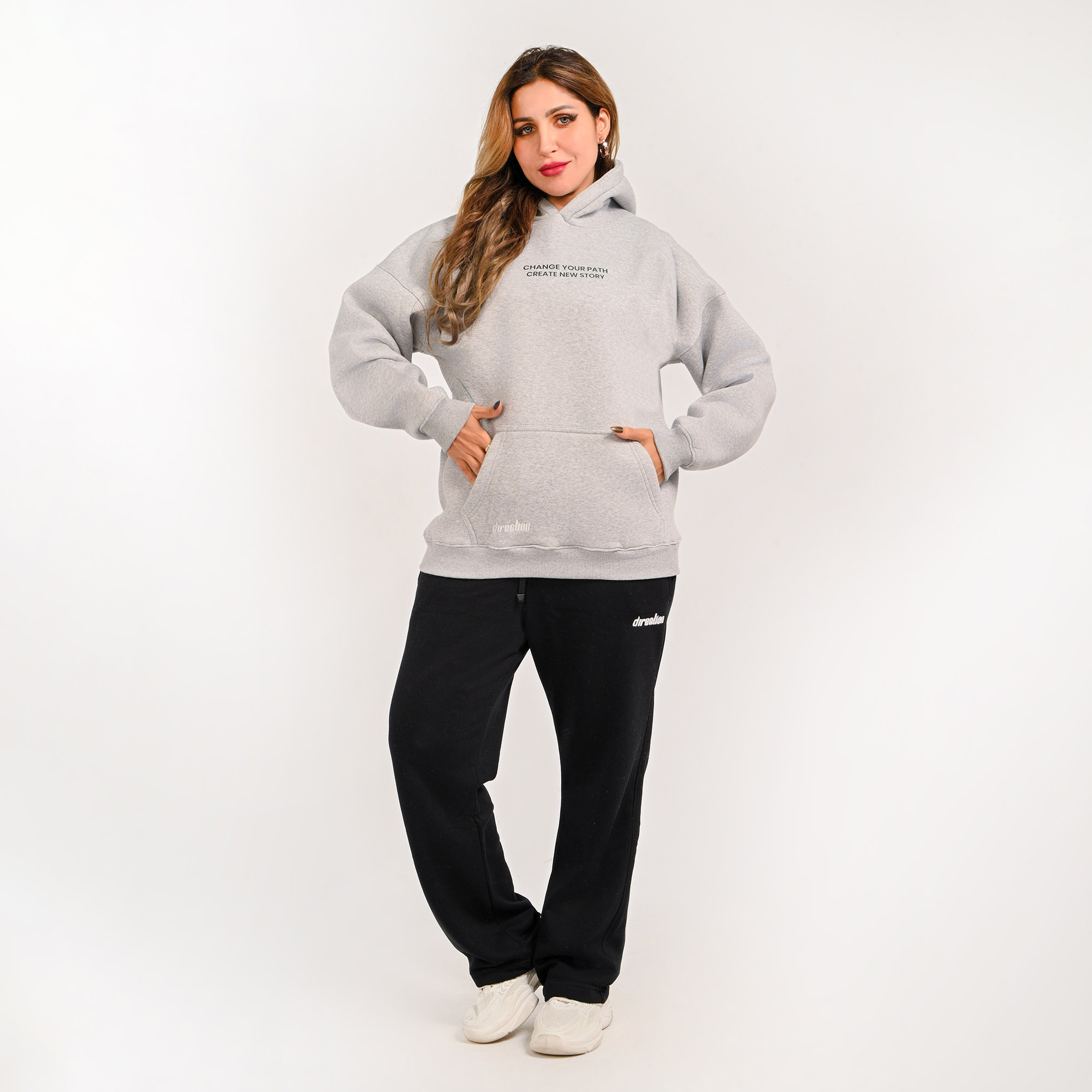 Change your path-unisex gray hoodie