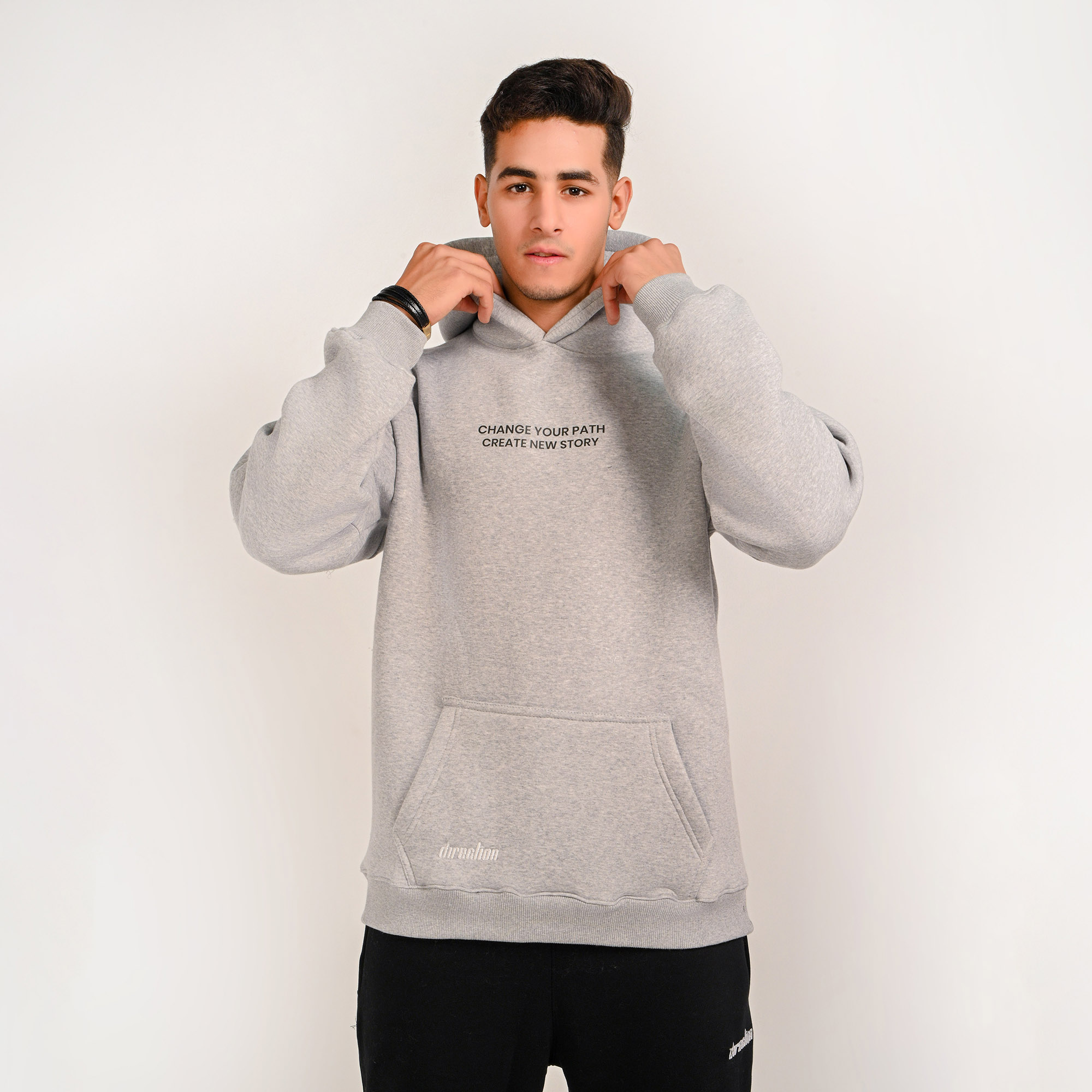 Change your path-unisex gray hoodie