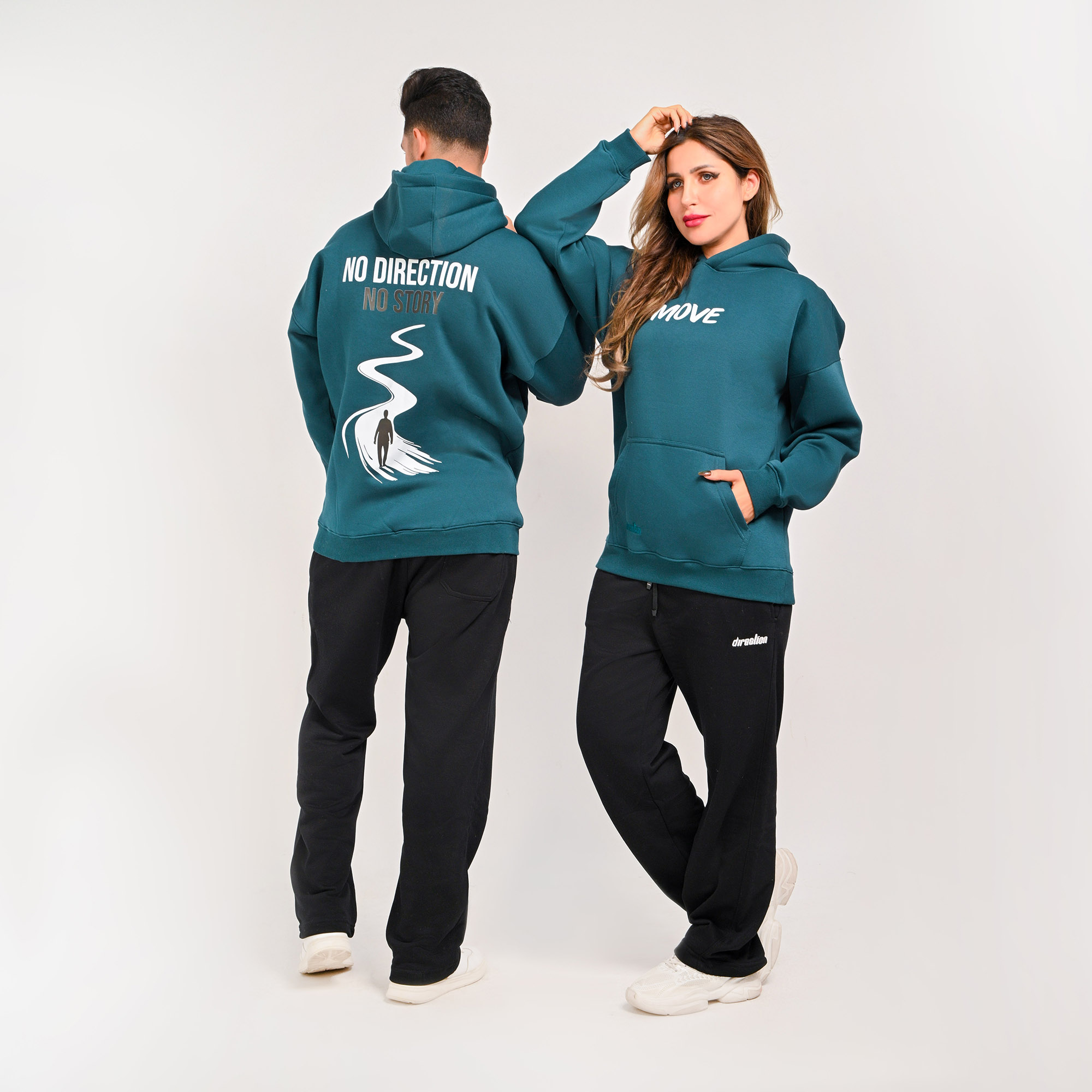 No direction No story-unisex dark teal hoodie
