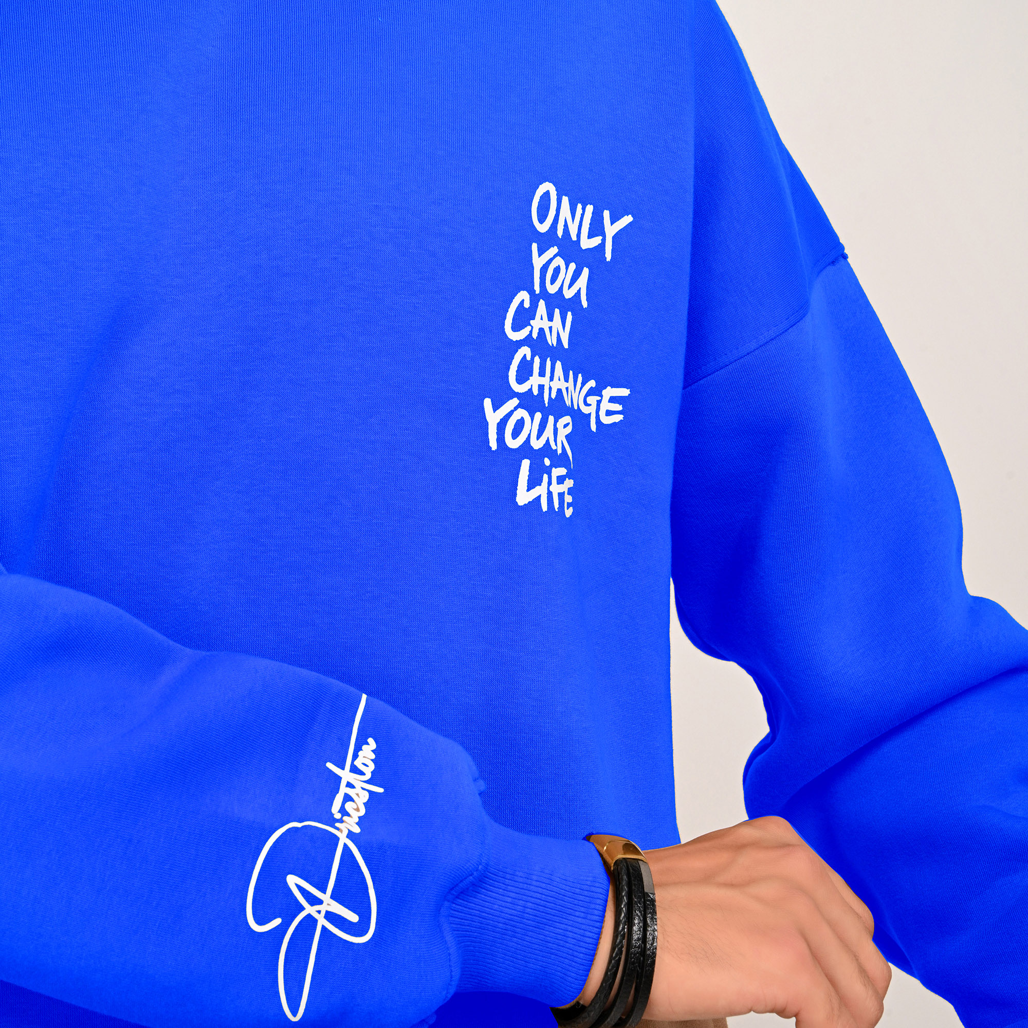 Only you can change your life-unisex deep blue hoodie