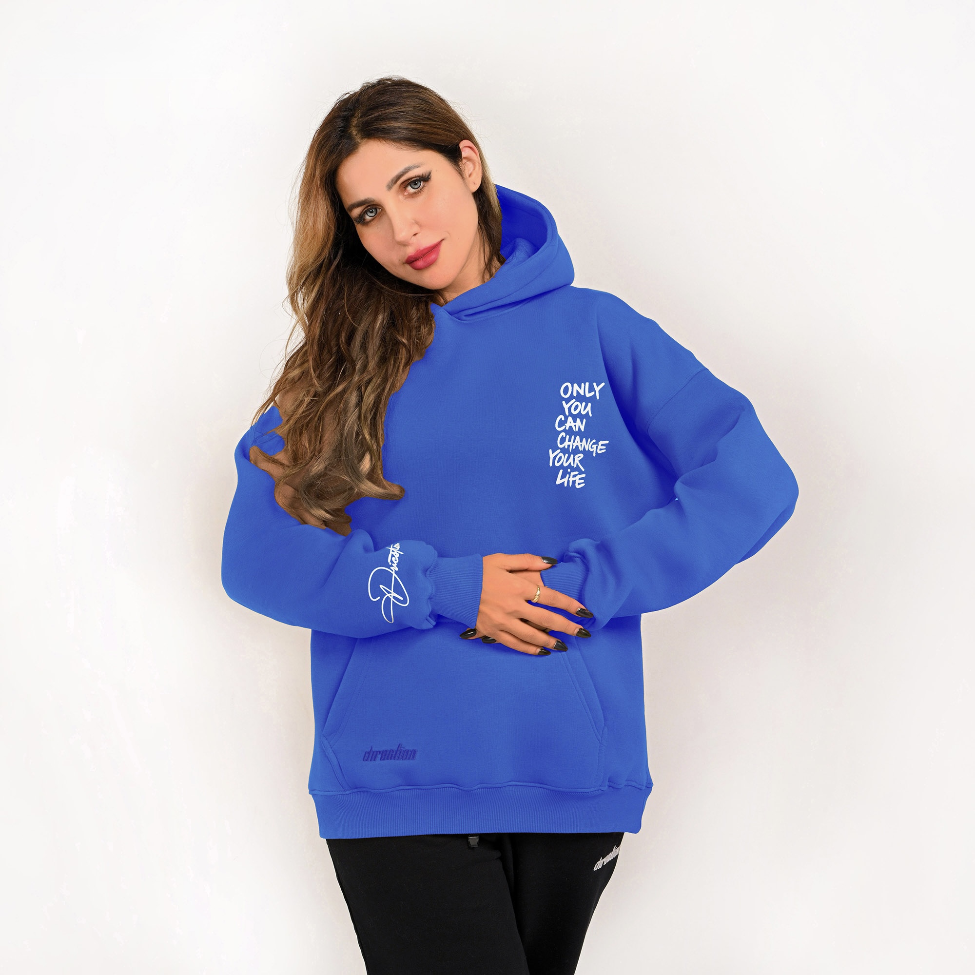 Only you can change your life-unisex deep blue hoodie