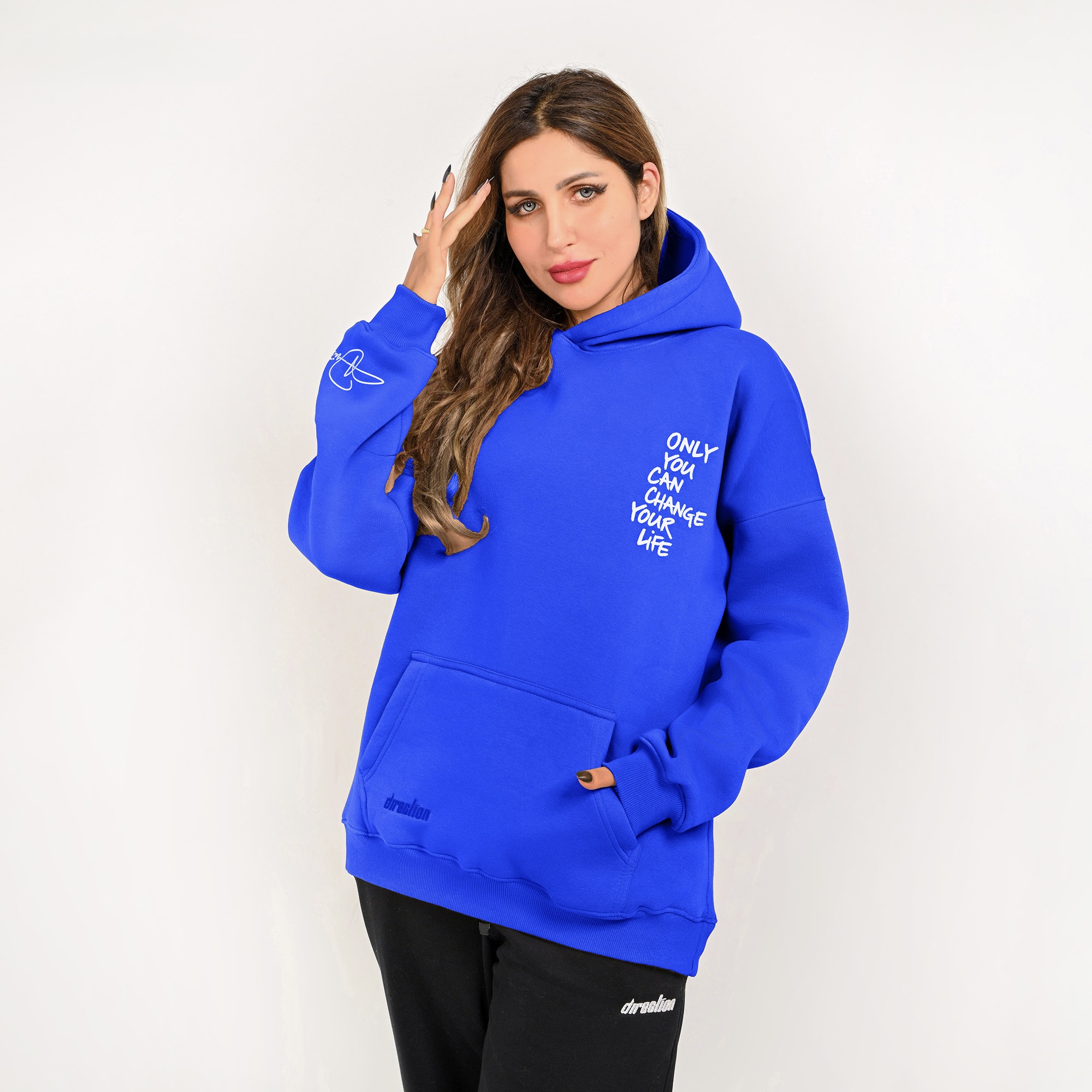 Only you can change your life-unisex deep blue hoodie